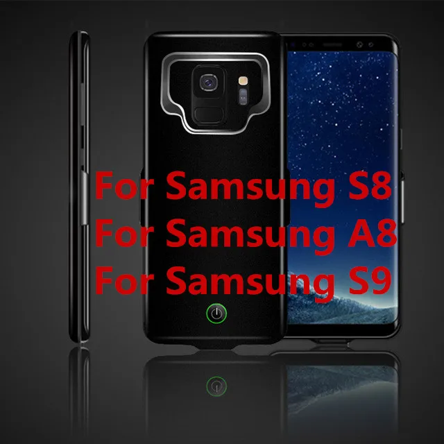ZKFYS 7000 mAh ультра тонкий быстро Зарядное устройство чехол для samsung Galaxy S8 S9 A8 Мощность Bank чехол для samsung A8 S8 S9 Батарея крышка - Цвет: Черный
