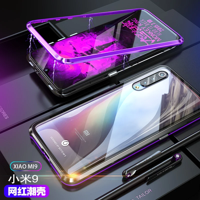 Роскошный магнитный металлический чехол для Xiaomi Mi 9 Mi9 se прозрачные магнитные