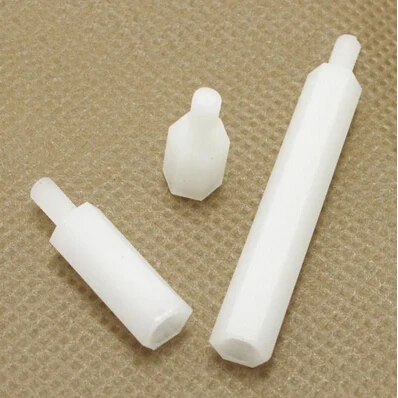 

100pcs /lot m2.5*5+5 m2.5 male to female nylon hexagon thread standoff spacer