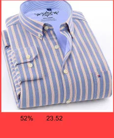 Winter mens work shirts striped solid color Long sleeve social men dress shirt oxford male shirts Plus size 4XL White color