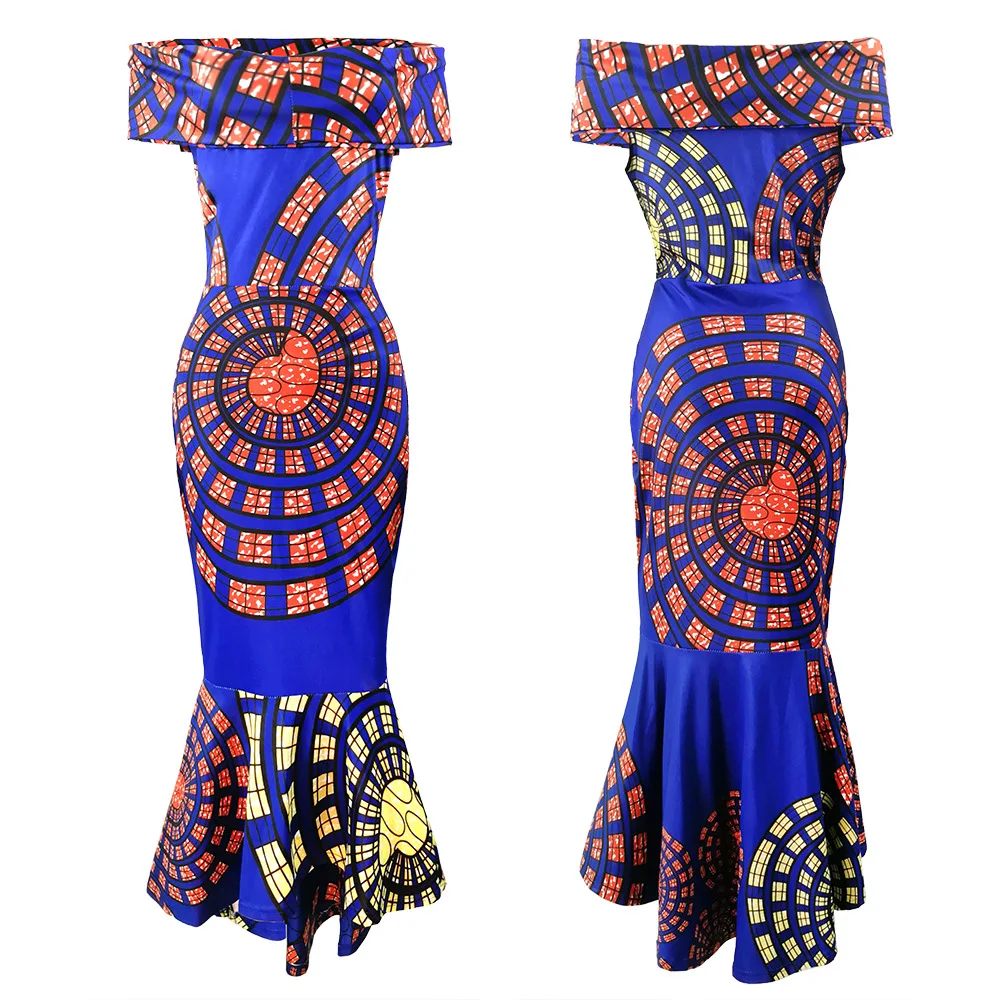 Сексуальная Bodycon Вечерние темно синее платье для женщин женские принт с