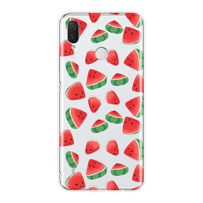 Задняя крышка для Huawei Nova 2i 3 3I 3E 2 Lite Plus арбуз фрукты Красный Мягкий силиконовый