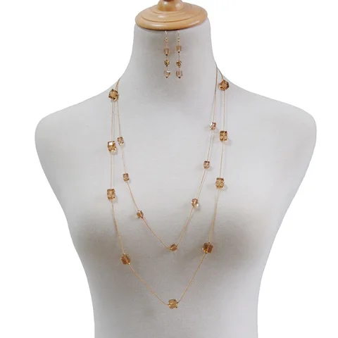 Европейская мода хрустальные ювелирные аксессуары, Австрийский Кристалл бисера длинное ожерелье свитер цепи ожерелья и подвески для женщин
