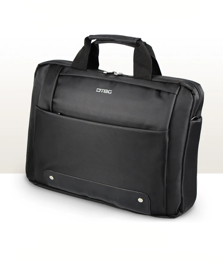 DTBG Men Nylon Briefcase Travel Briefcase Messenger Shoulder Tote Black Handbag 14 Inches Casual Business Laptop Briefcase
