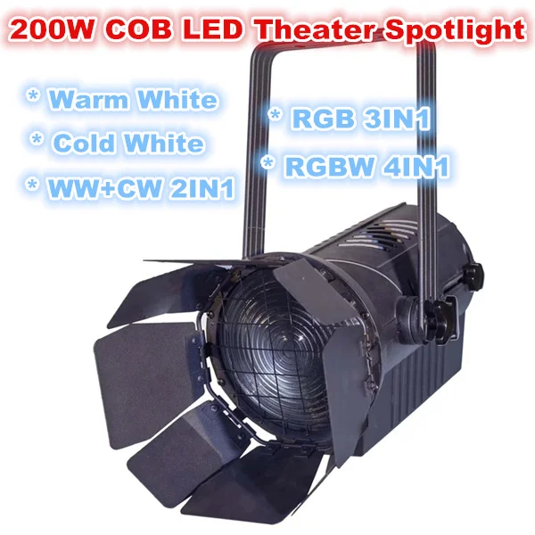 200 Вт светодиодное профильное освещение удара студийный свет WW/CW/RGB 3IN1/RGBW 4IN1 с зумом для театр Френеля