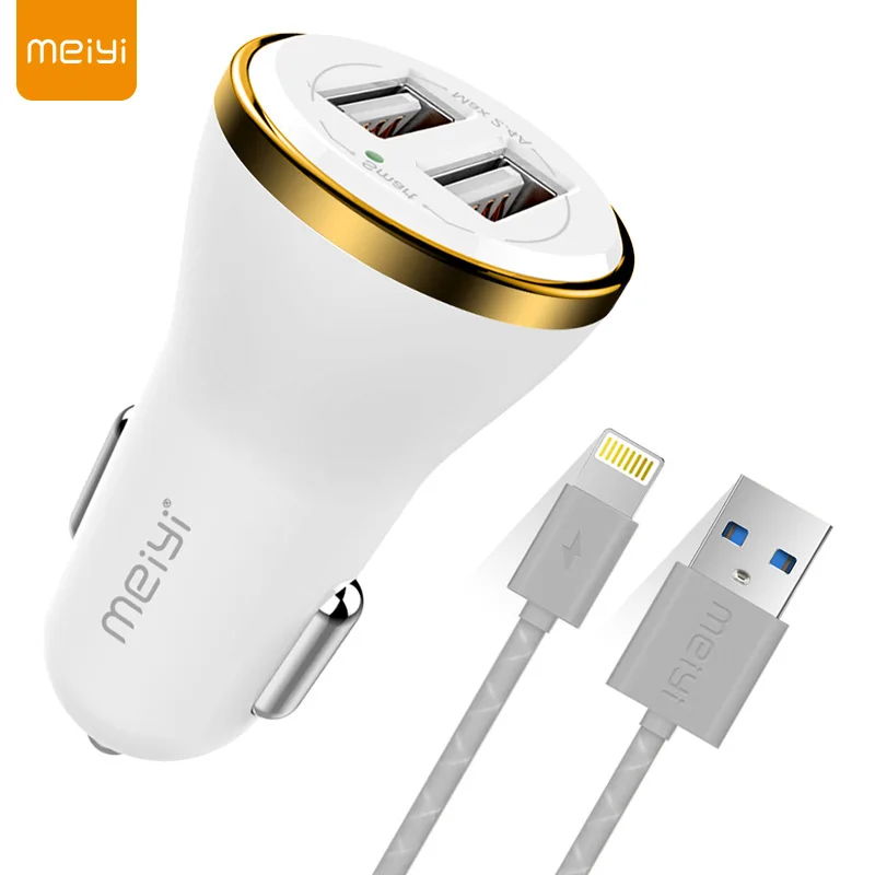 Meiyi 1 м USB кабель для iPhone 8 7 6 6s Plus 5S se iPad подходит IOS 10 9 Pin + Автомобильное зарядное