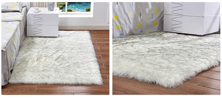 Fluffy Soft Artificial Wool Carpet Fur Area Rugs White Shaggy Rectangle/Square /Area Rugs Warm Seat Pad Home Decor