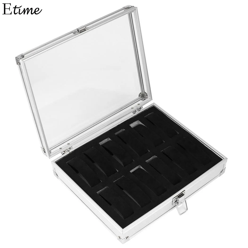 Коробка для часов FANALA 12 ячеек в сетку с металлической пряжкой Winder Boite Montre коробка