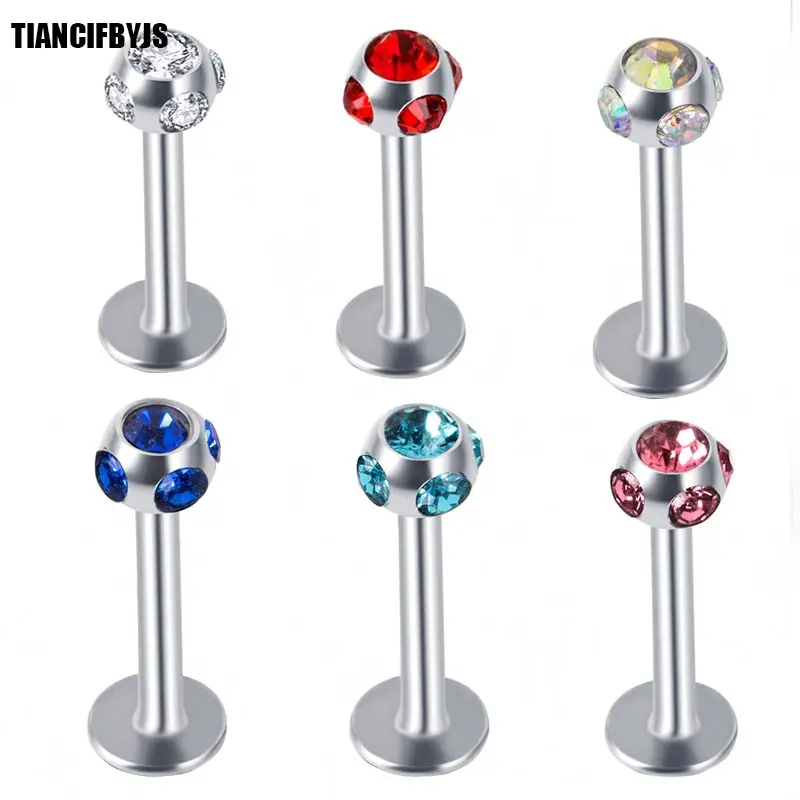 TIANCI FBYJS пирсинг 100 шт. 16g из нержавеющей стали 3 мм шар Labret Monroe набор гвоздиков для