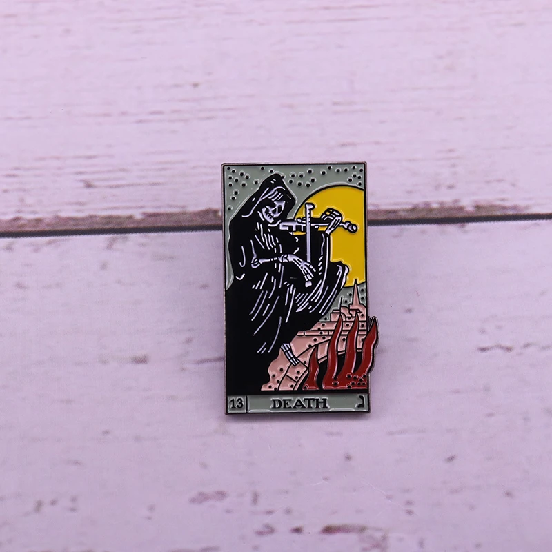 Grim Reaper tarot pin готическое гадания художественный аксессуар|Броши| |