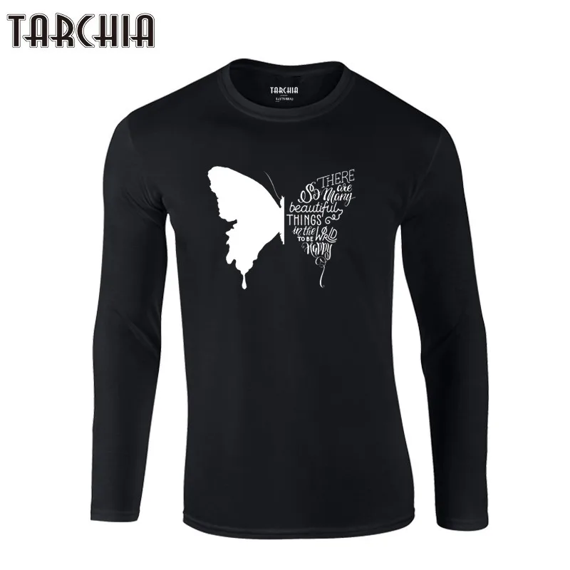 TARCHIA бабочка Silho мужские свитеры с длинными рукавами новая мужская футболка 100%