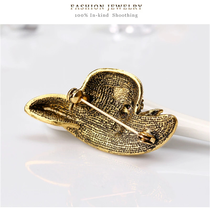 Женская металлическая брошь в форме цветка или шляпы|Броши| |