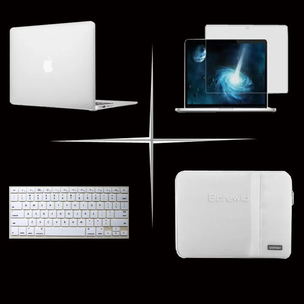 white 4 в 1 матовый жесткий чехол+ клавиатура чехол+ сумка для ноутбука lcd пленка для нового Apple Macbook Pro Air retina Touch Bar 11 12 13 15 - Цвет: white