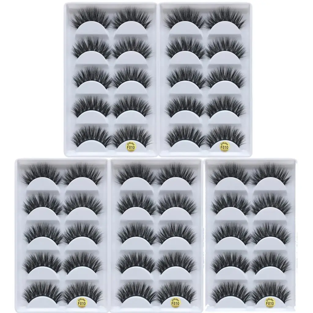 F810(25pairs) 25 пар норковые ресницы оптом 3D натуральные накладные ресницы 3d норковые ресницы Мягкие Накладные ресницы набор для макияжа Cilios g800 - Цвет: F810(25pairs)