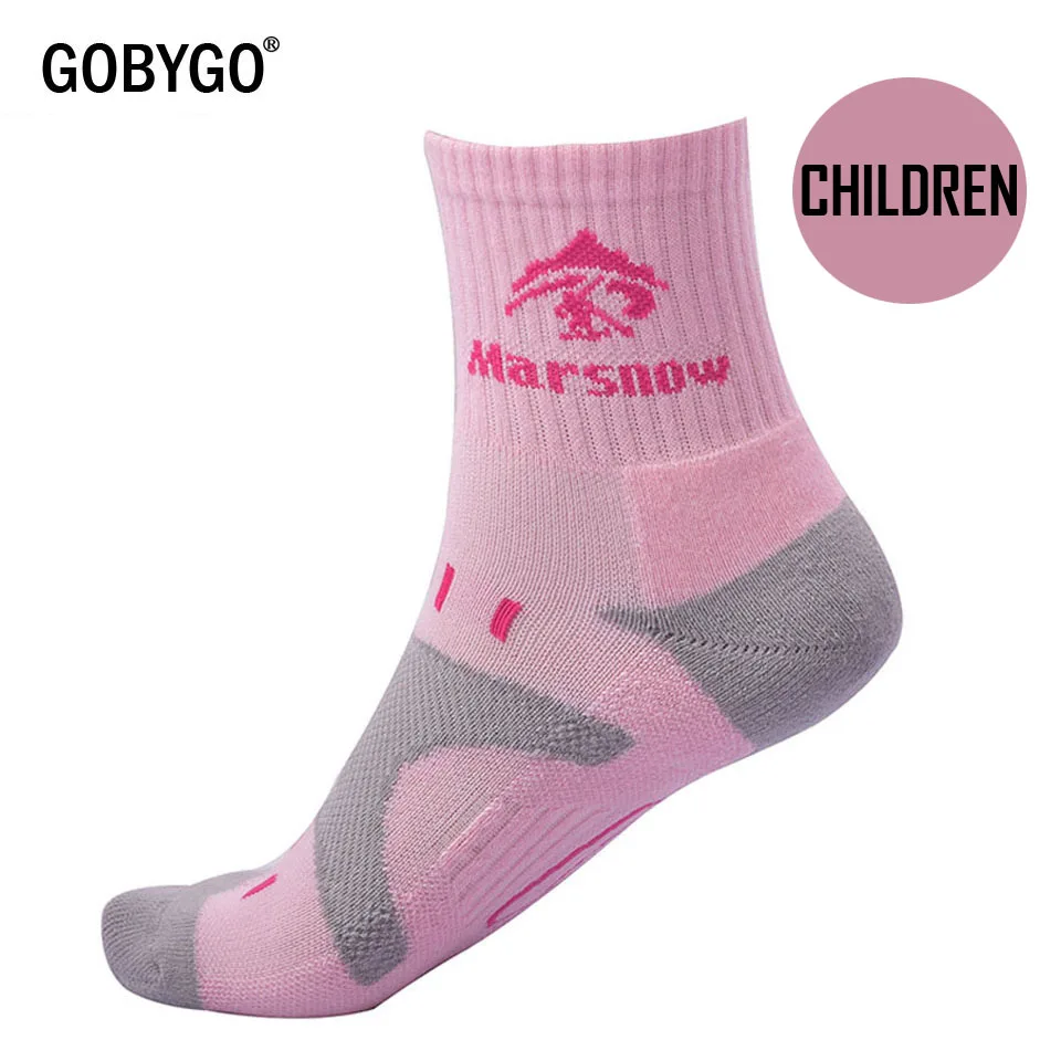Children Rose GOBYGO Лыжные носки зимние теплые детские мужские и женские уличные носки для велоспорта, сноубординга, походов, спортивные носки толстые Термо носки - Цвет: Children Rose