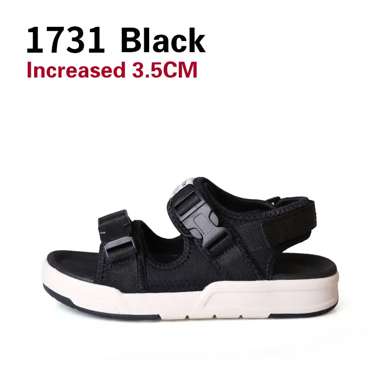 1731 Balck NKAVQI/женские босоножки; коллекция года; Летние босоножки на платформе с пряжкой; цвет черный, белый; женская обувь на толстой плоской подошве; обувь на танкетке с открытым носком - Цвет: 1731 Balck