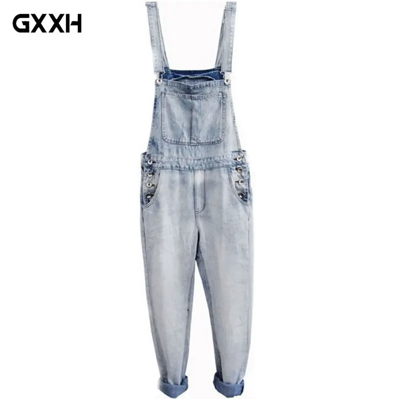 

Hot 2019 Men's Plus Size Overalls Large Size Huge Denim Bib Pants Fashion Pocket Jumpsuits Thin sling Korean feet pants XS-5XL