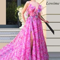 2019 new arrival pink chiffon celebrity dresses sexy bohemian long beach evening prom party gowns special occasion red carpet
