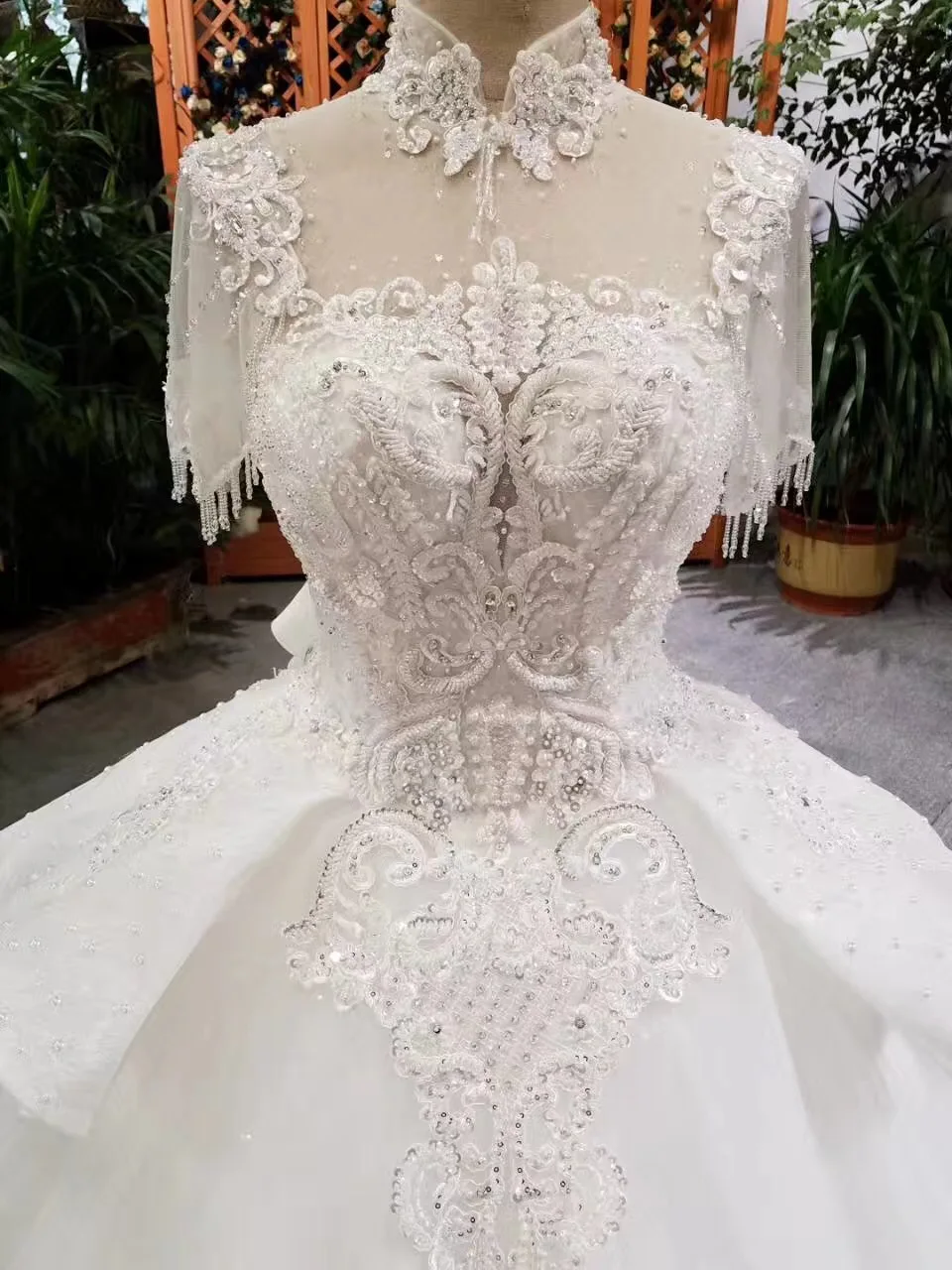Новое поступление роскошное Vestido Para Casamento бальное платье с высоким вырезом и
