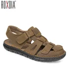 Сандалии-гладиаторы ROXDIA RXM044 мужские, натуральная кожа, дышащие пляжные туфли, летние босоножки, 39-44