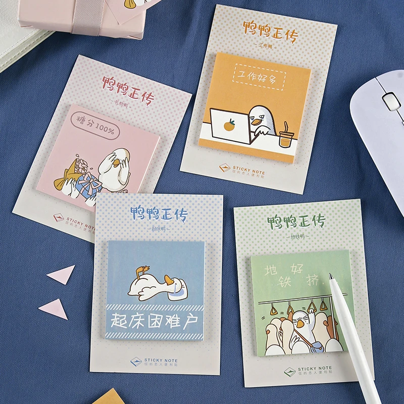 

12PCS/LOT duck and duck biography series sticky n times stickers memo pad