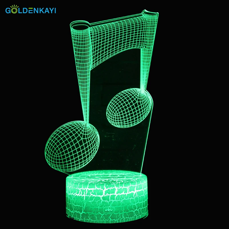 3D Музыкальная нотка LED Оригинальное ночное освещение атмосфера визуальная