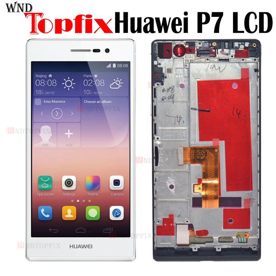 ЖК дисплей 5 0 дюйма для Huawei P7 сенсорный экран с рамкой запасные части Ascend