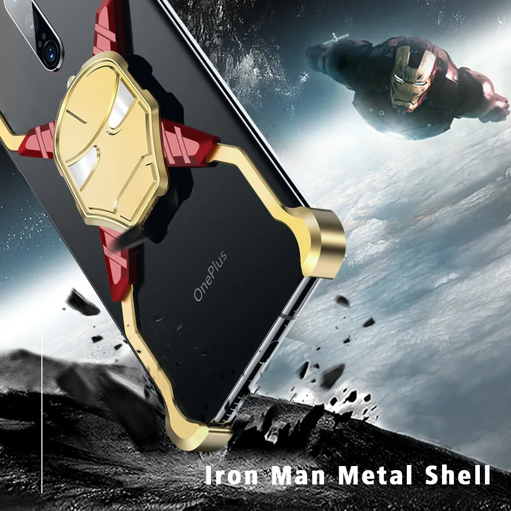 Металлический Чехол Iron Man Deluxe для Oneplus 7 pro чехол с индивидуальным металлическим