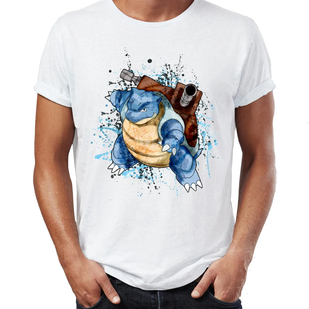 3 Горячая Для мужчин's футболка воды Тип Покемон Wartortle Blastoise Сквиртл акварель вычурные Потрясающие иллюстрации печатных футболки, топы - Цвет: 3