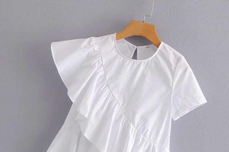 SheMujerSky рубашки с оборками для женщин летние блузки blusas femininas elegante Топы