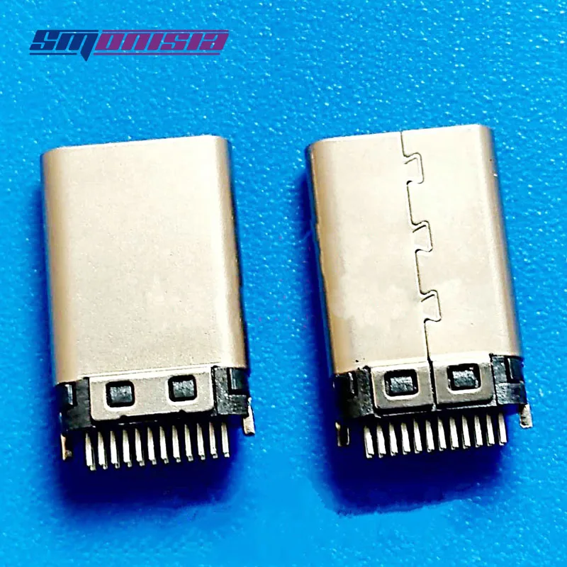 20шт 0 8 мм фанера 24P USB растягивающийся штекер разъем круглый 3 1 Тип C usb с печатной