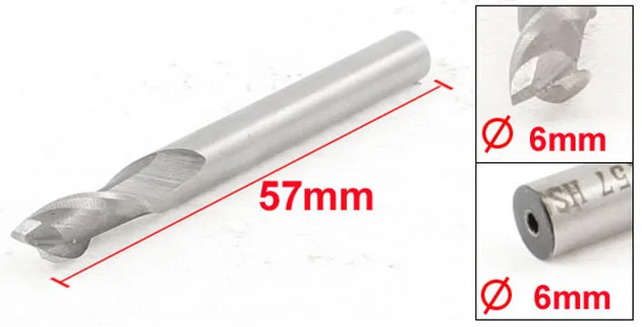HSS AL фреза инструмент прямой конец мельница 6 мм x 13 57 2 флейты 10 шт|2 flute|milling cutter