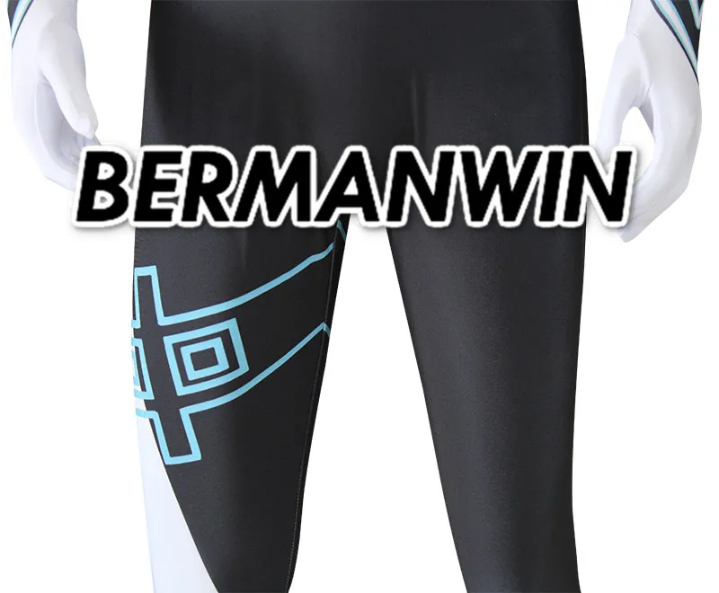 BERMANWIN высокое качество Сумеречная принцесса Midna костюм черный белый спандекс для