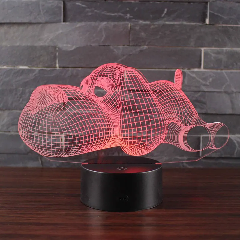 Собака тема 3D лампа светодиодный светильник 7 цветов смены касания настроения