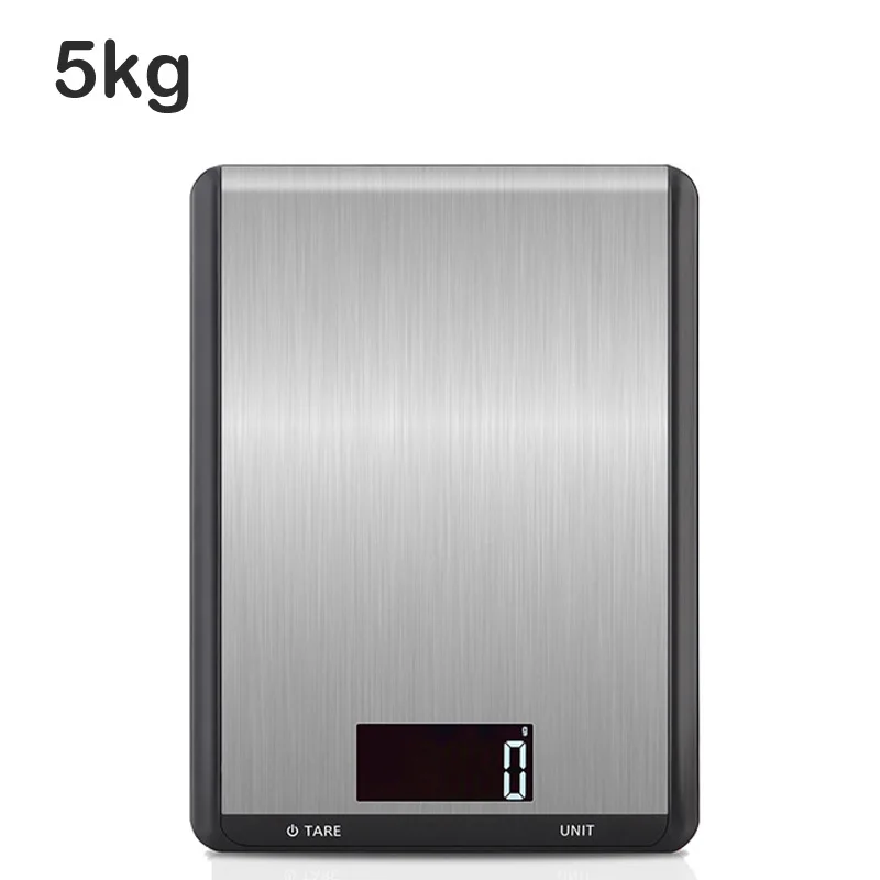 5kg-black Цифровые кухонные весы на платформе из нержавеющей стали, электронные кухонные весы с сенсорной кнопкой, профессиональные измерительные инструменты с ЖК-дисплеем - Цвет: 5kg-black