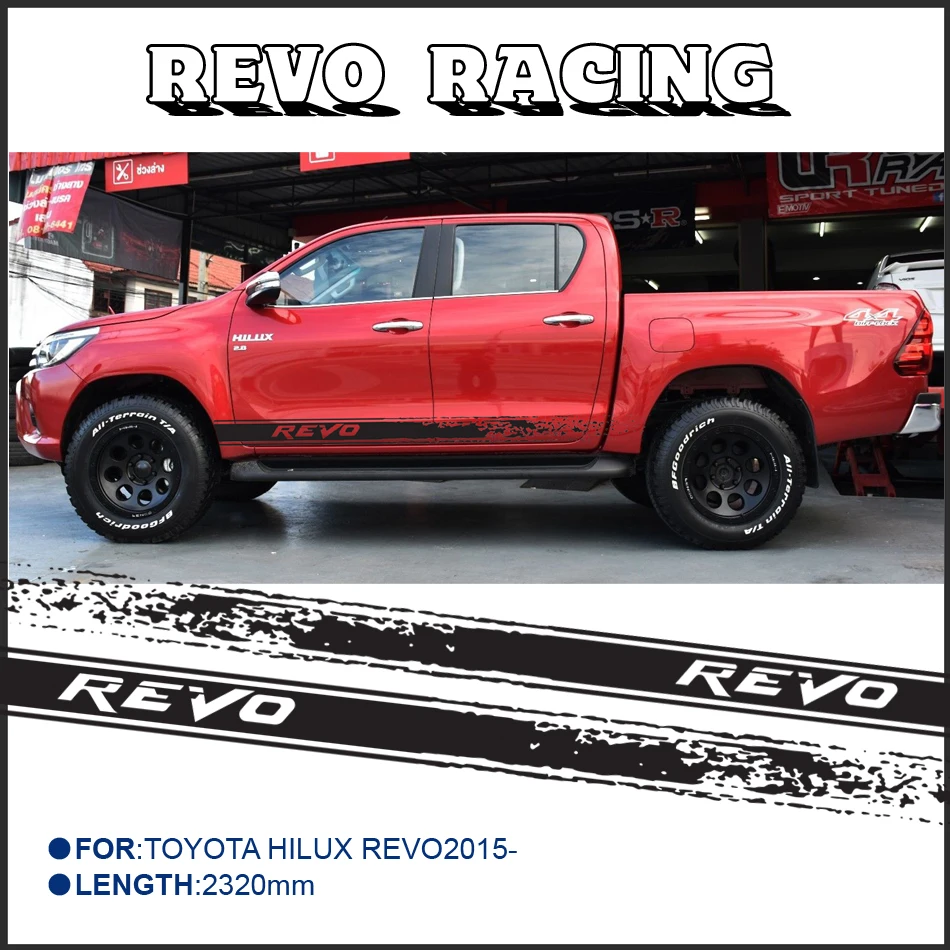 Автомобильные наклейки 2 шт. hilux revo гоночные боковые полосы графические виниловые