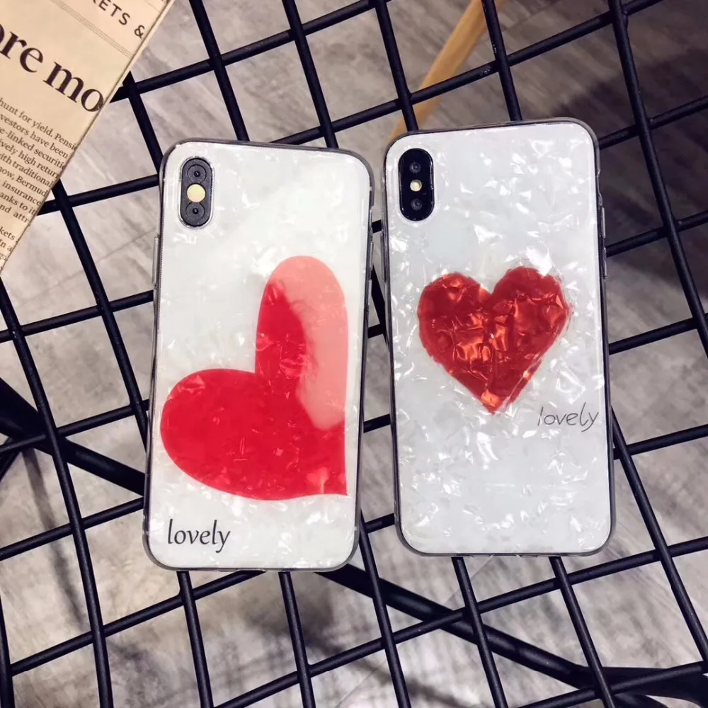 AYJ Hot fashion heart-shaped Shell Newest Tpu silicon cover case for iphone 6 Plus 6s p7 7 plus 8 X popular phone |