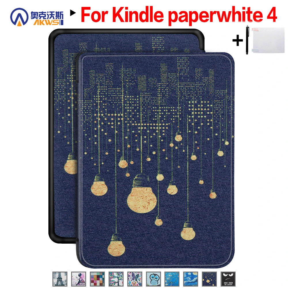 

Тонкий чехол для Kindle Paperwhite 4, защитный чехол для электронной книги, пленки и ручки, 2018 г.