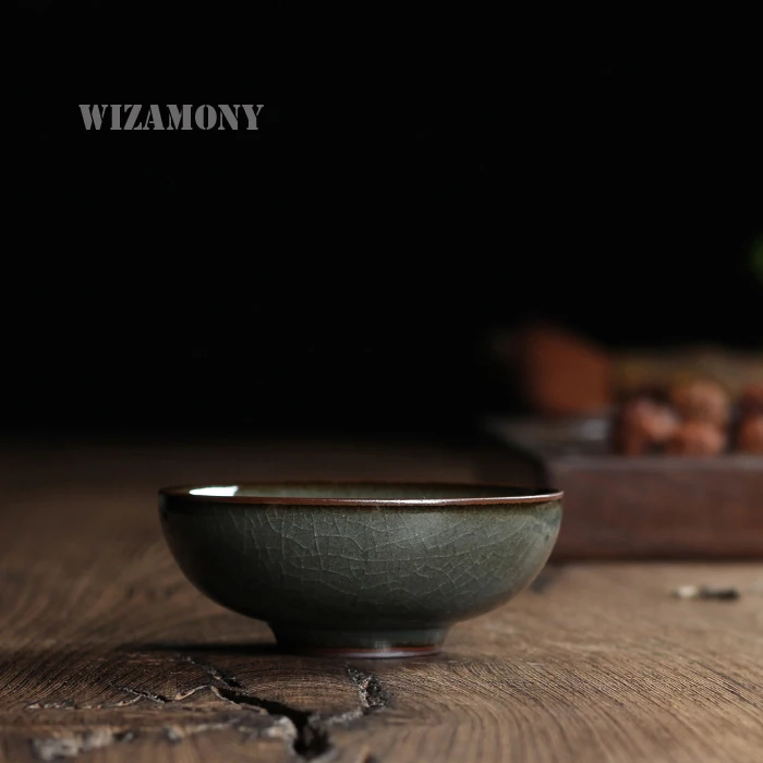 WIZAMONY 2 шт. китайский фарфоровый чайный набор Longquan Celadon с искусственной глазурью 70