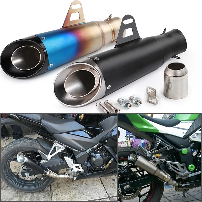 Мотоциклетный глушитель rcycle выхлопная труба модифицированный для cb400 r25 zx6r cb1000r