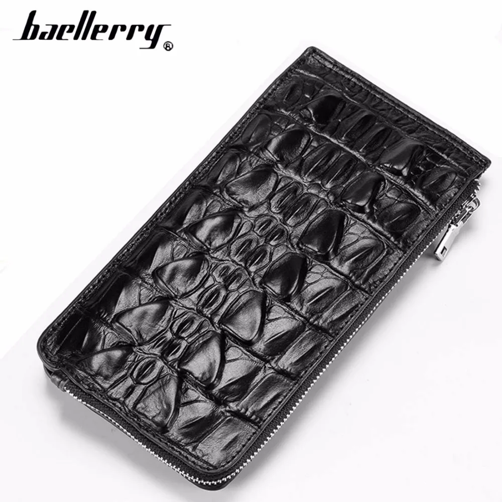 Baellerry мужские кожаные кошельки крокодиловый узор натуральная кожа кошелек для
