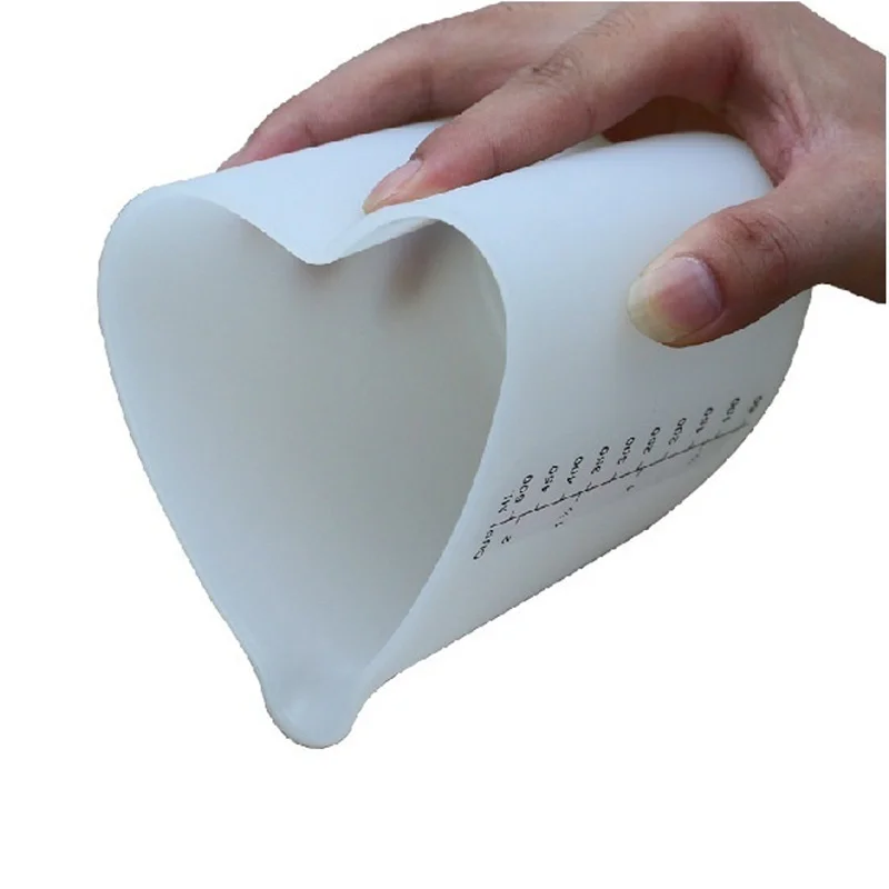 1 шт. 500 мл силиконовая измерительная кружка в форме сердца мягкий жаростойкий