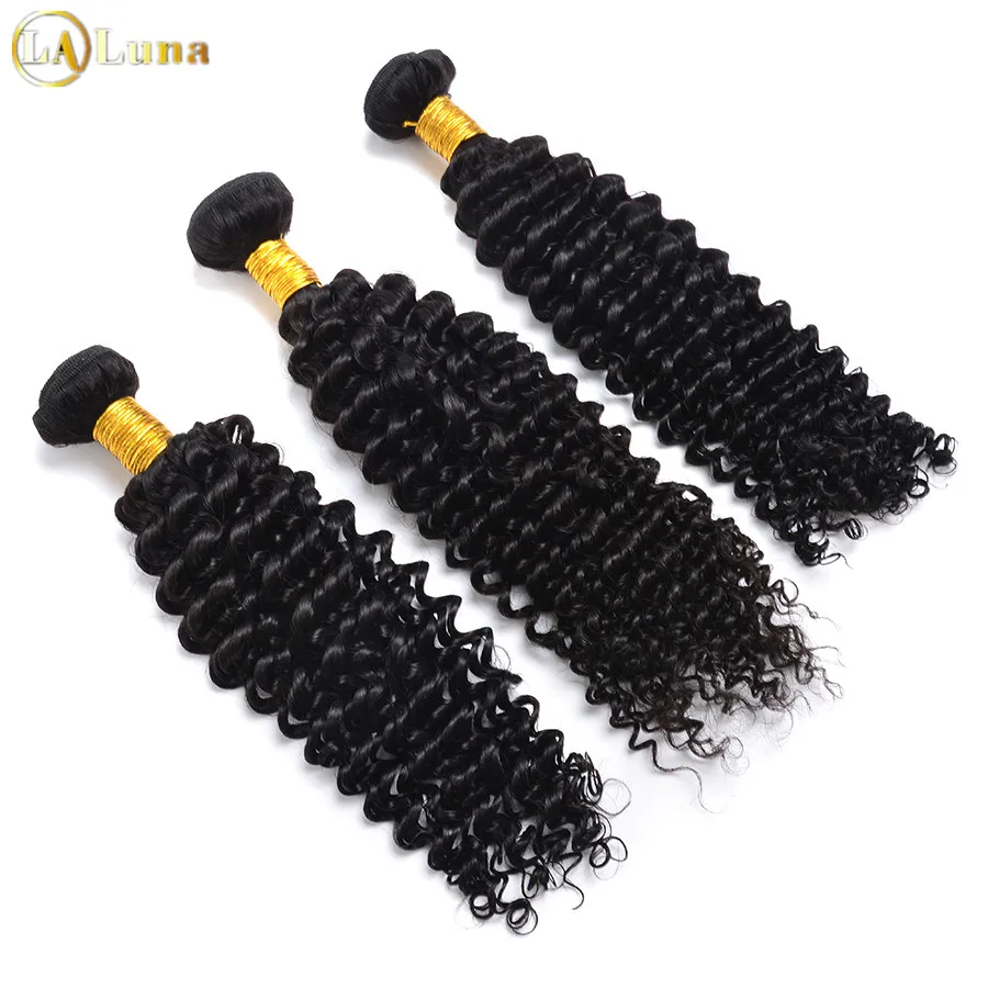 Brazilian Virgin Hair With Closure 7A Lace Frontal Bundles Deep Wave 360 Band |