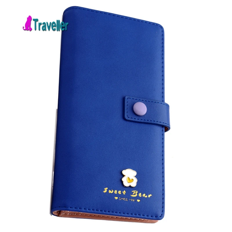 Мода женщин бумажник конфеты цвет ПУ кожаный длинные Дамы сцепления портмоне