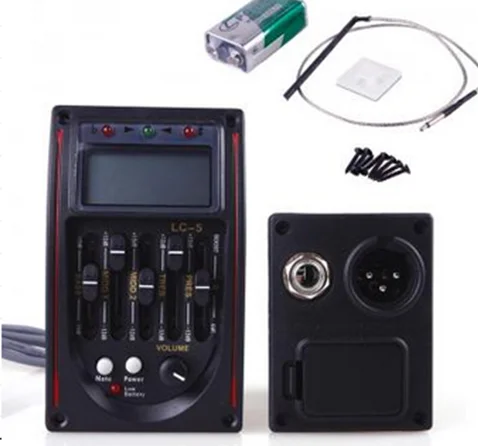 5 полос Акустическая гитара эквалайзер Эквалайзер ЖК-Тюнер Пьезо Пикап система