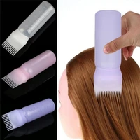 new 120ml hair styling dye liquid filling graduated bottle applicator with brush head hairstyling hairdressing water dispensing