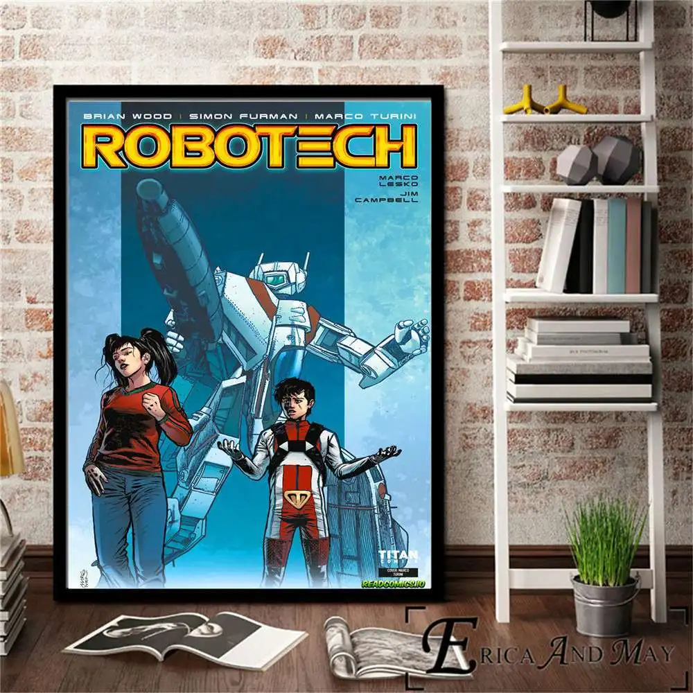 7 Robotech Аниме классический вопрос постер и принт холст настенная художественная живопись картины для гостиной украшение домашний Декор без рамки - Цвет: 7