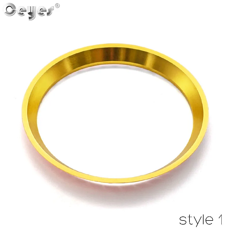 Style 1 Gold Ring Ceyes Авто Руль украшения наклейки автомобиля Стайлинг кольцо чехол для Mercedes Benz W204 W205 W203 W210 W212 крышка аксессуары - Название цвета: Style 1 Gold Ring