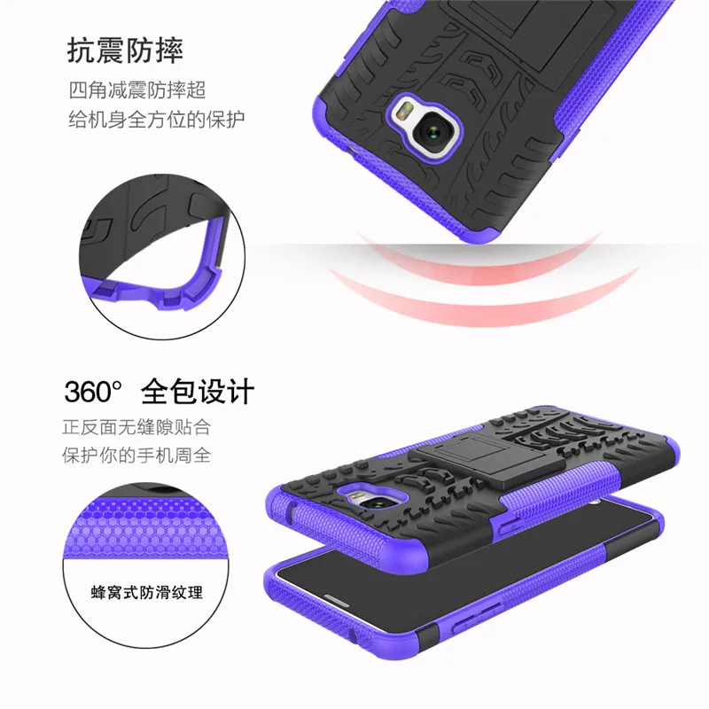 For Samsung Galaxy A3 A5 A7 2017 A8 Plus Case Heavy Duty Protection Armor Stand Cover cases Luxury 2018 C7 Pro |