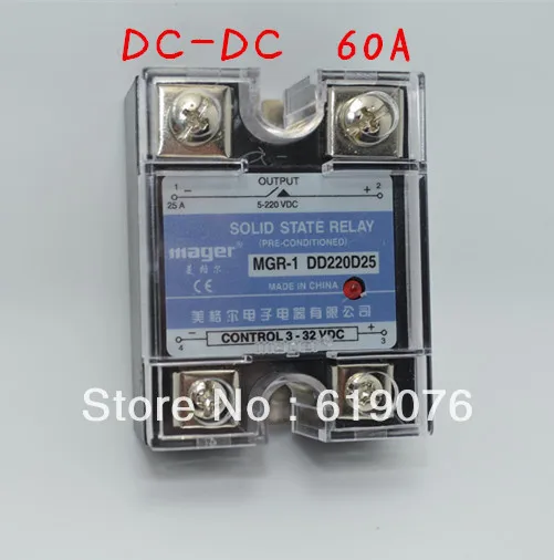 

Полупроводниковое реле Mager SSR 60А, качественные товары DC-DC DD220D60